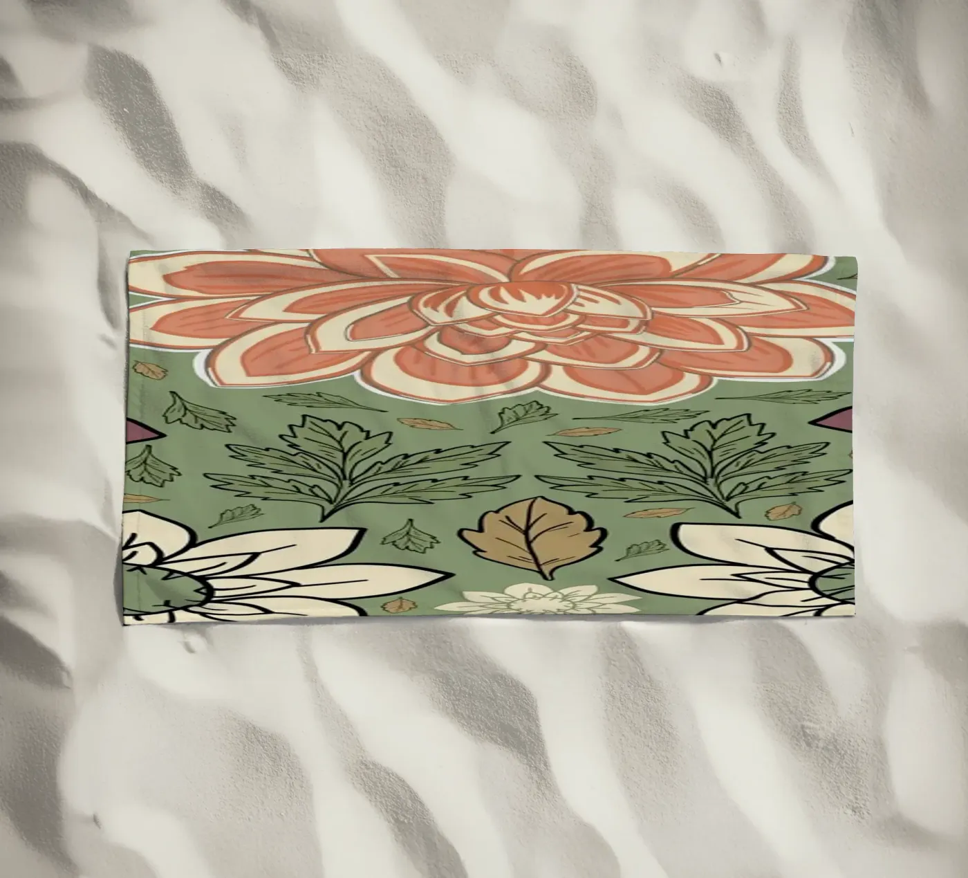 Bloemen patroon strandhanddoek van GalerieGG