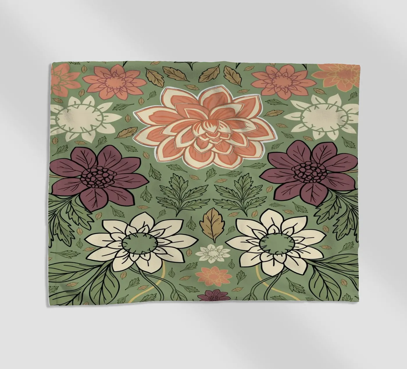 Bloemen patroon strandhanddoek van GalerieGG