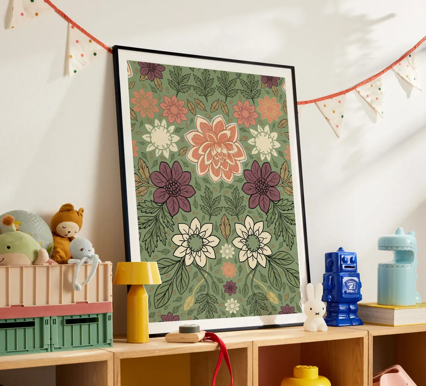Blumenmuster Poster von GalerieGG