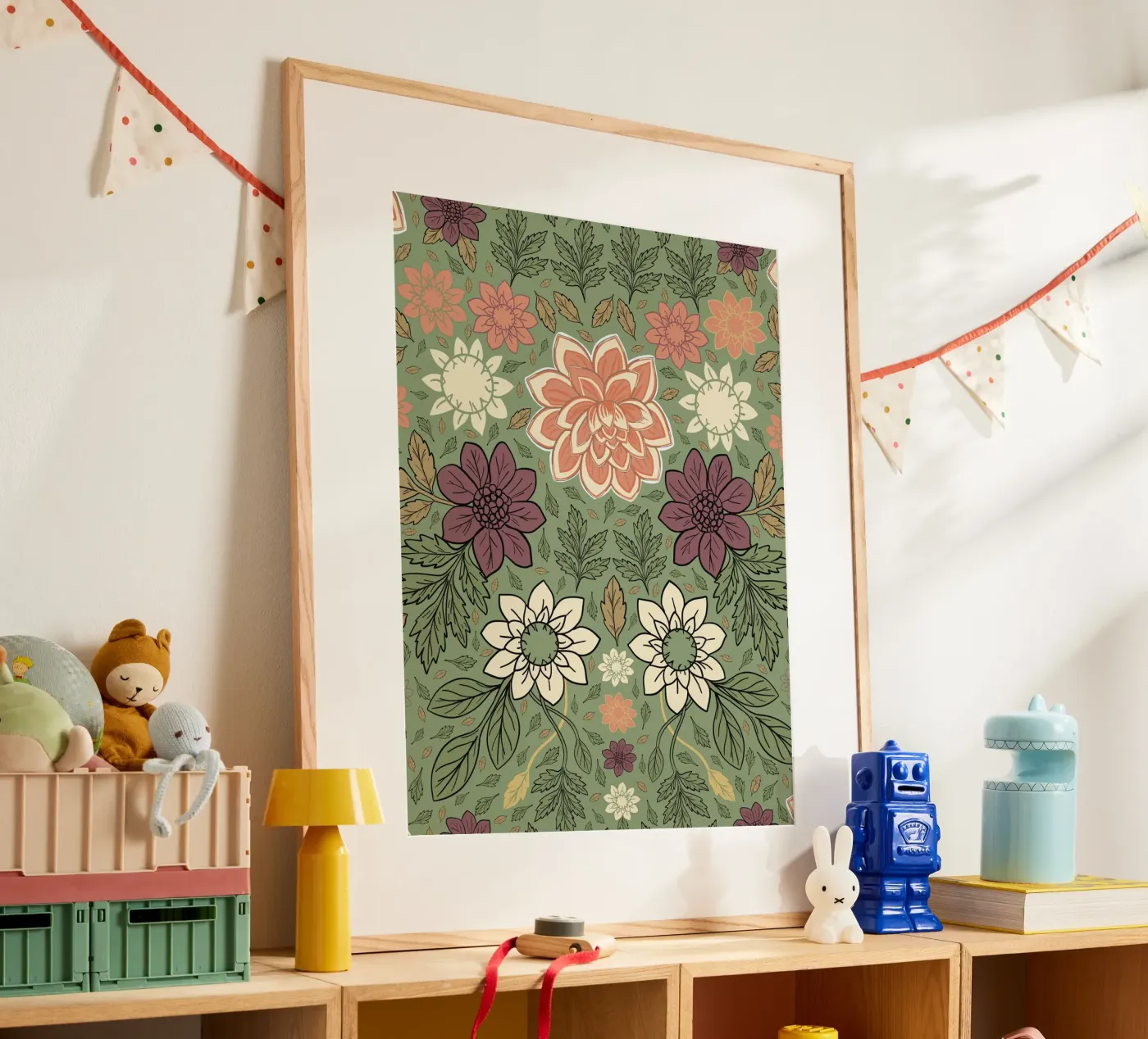 Blumenmuster Poster von GalerieGG
