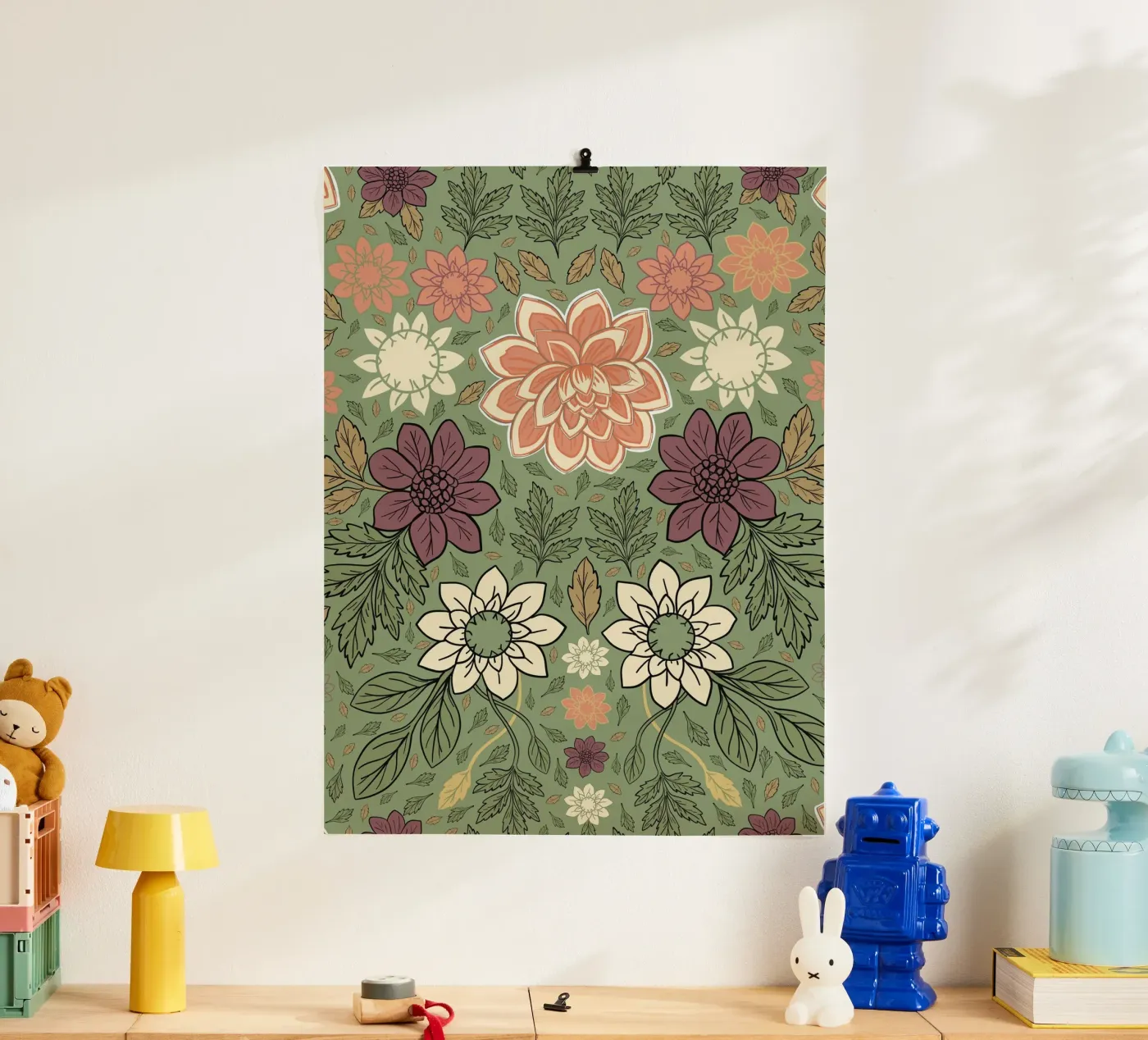 Blumenmuster Poster von GalerieGG