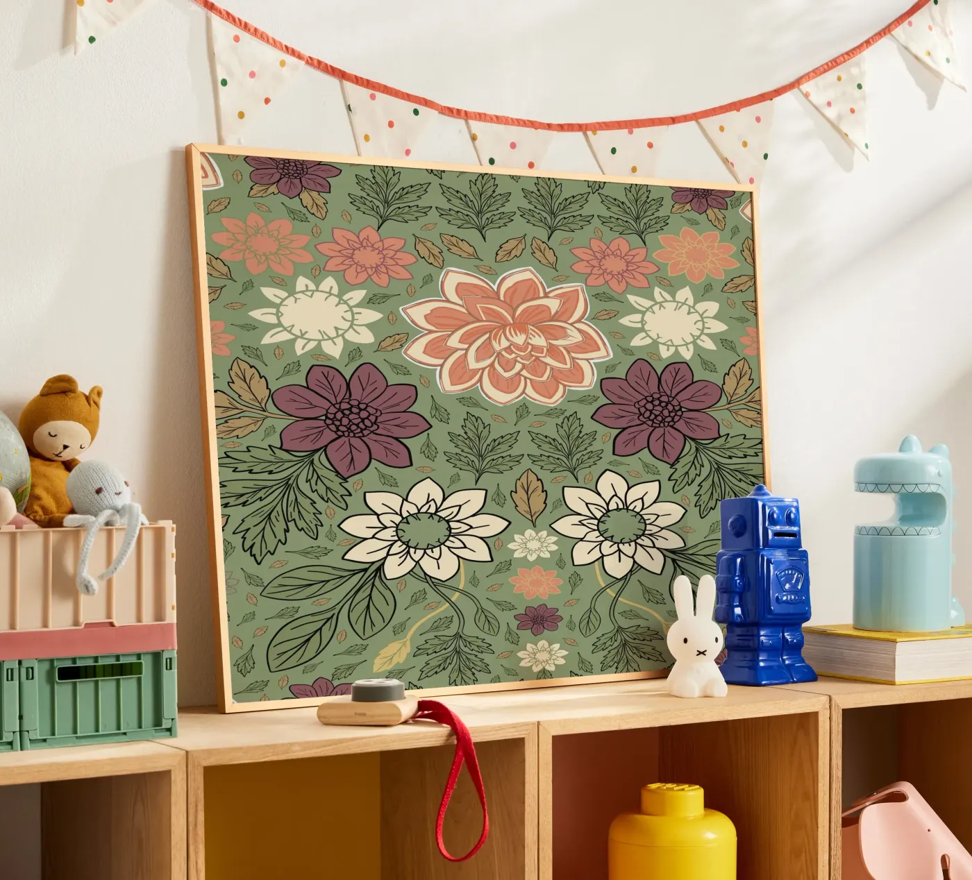 Blumenmuster Poster von GalerieGG