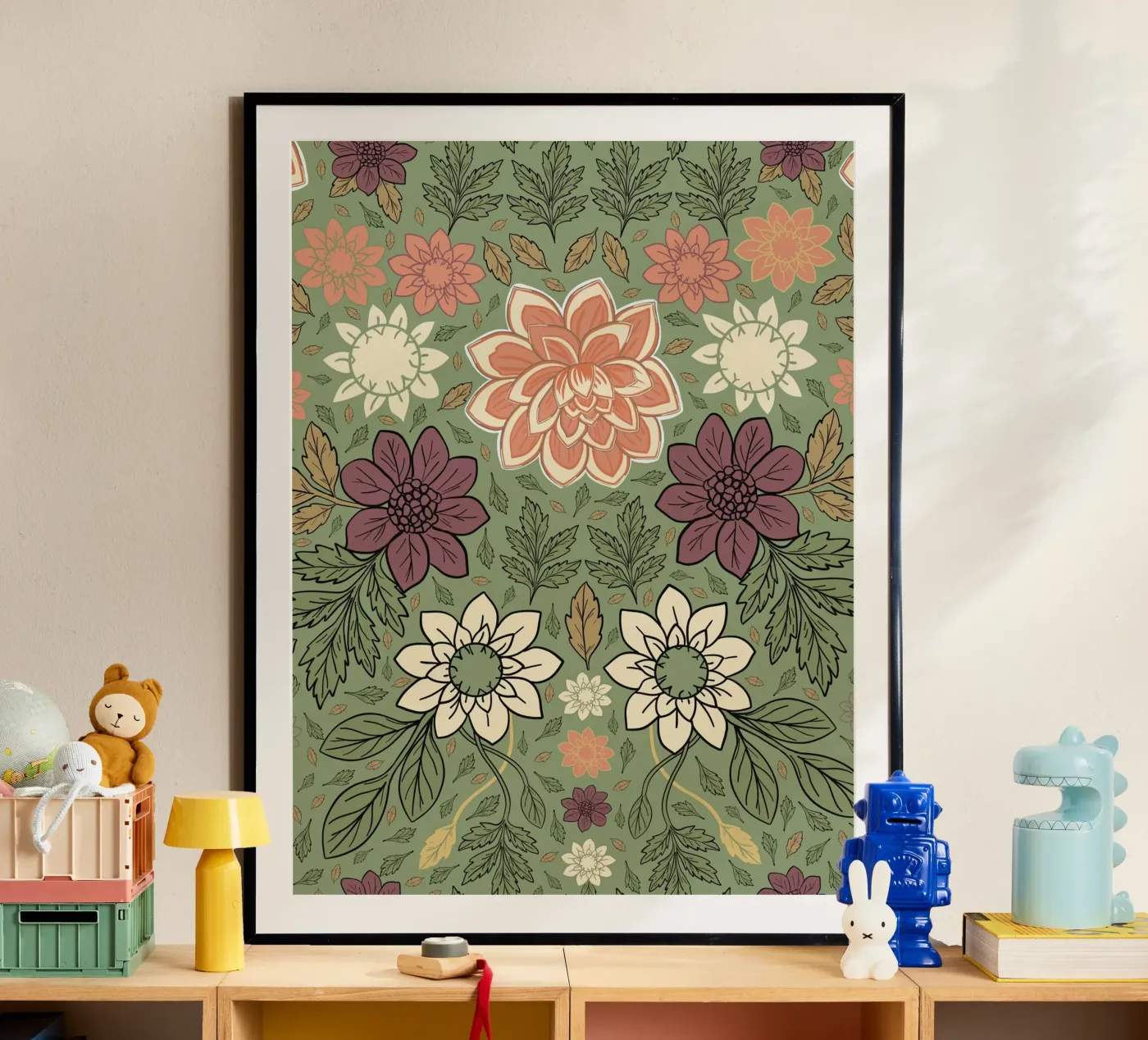 Blumenmuster Poster von GalerieGG