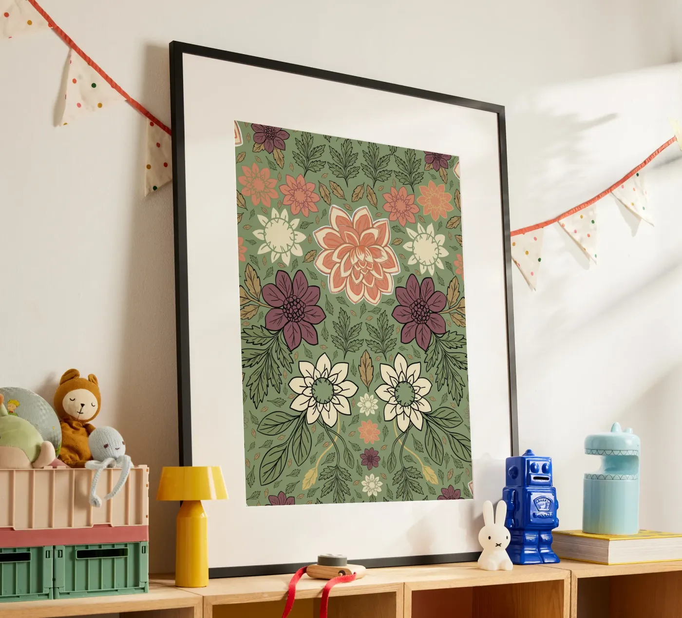 Blumenmuster Poster von GalerieGG