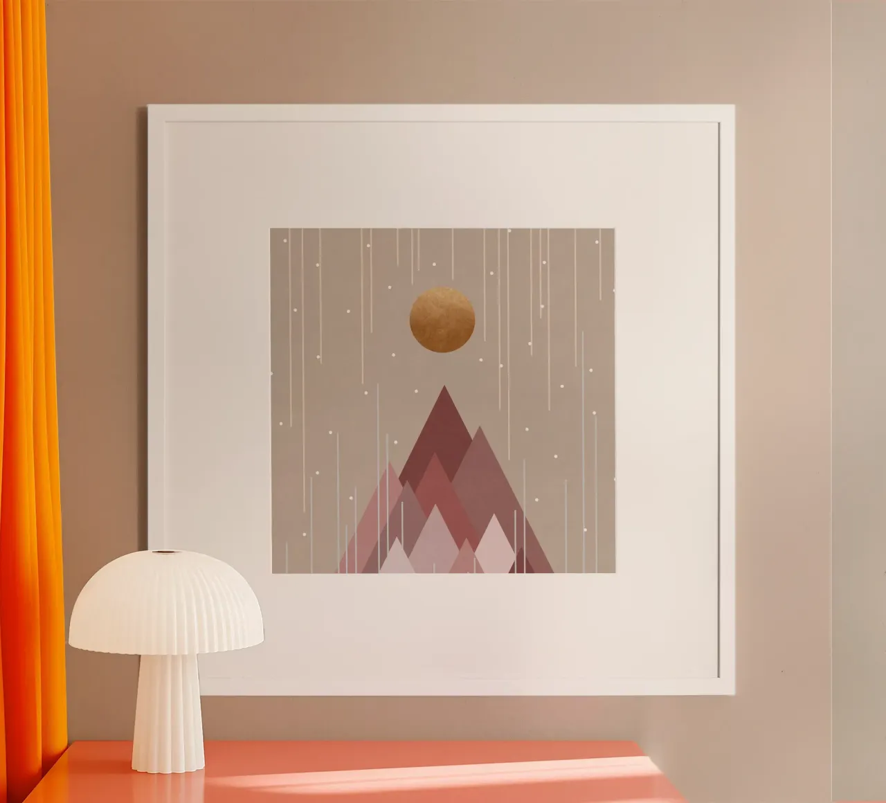 Sole e monti Rosa corallo poster da Orara Studio