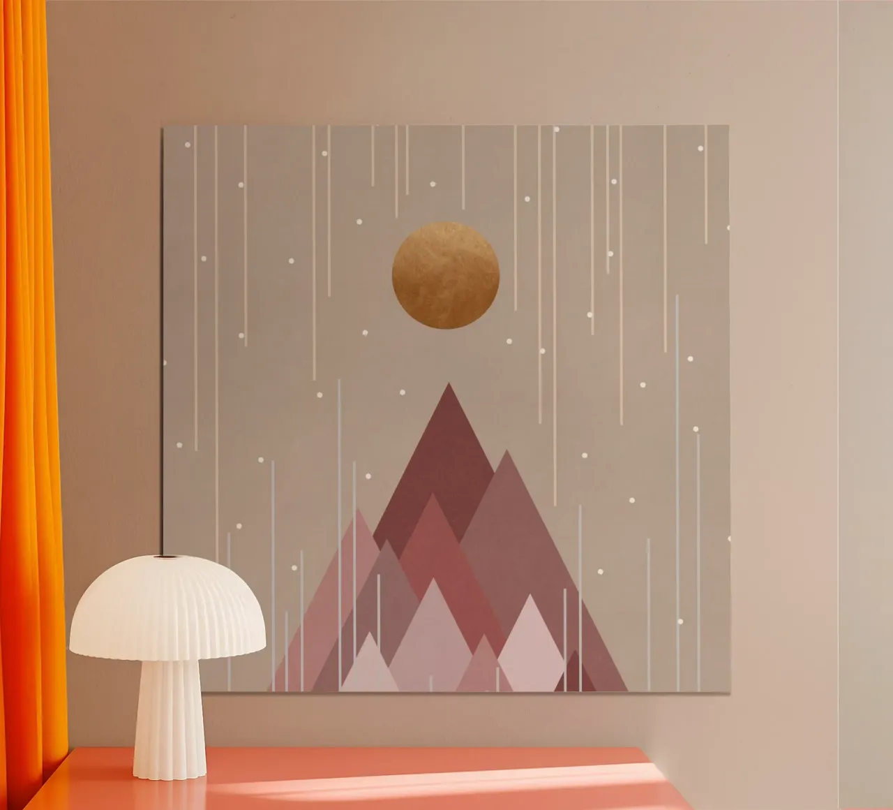 Sole e monti Rosa corallo poster da Orara Studio
