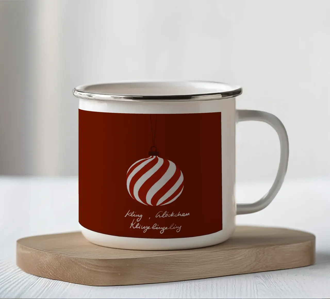 Baumkugel Weihnachten Rot tazza in smalto da Sophie Augustin Illustration