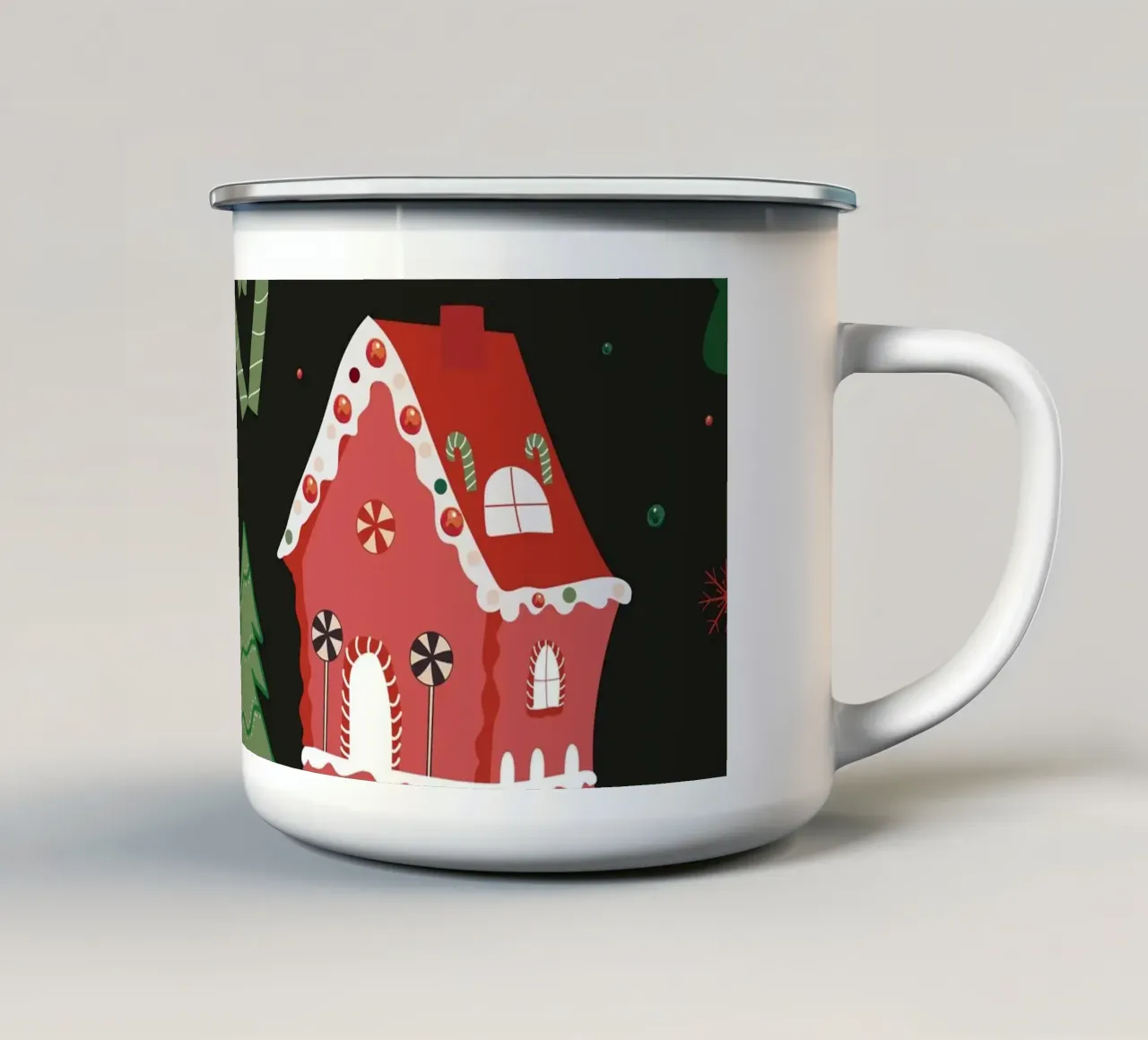 Pupazzo di neve design natalizio tazza in smalto da GalerieGG