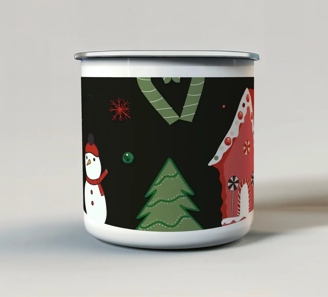 Pupazzo di neve design natalizio tazza in smalto da GalerieGG