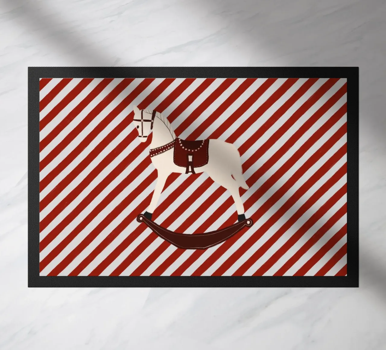 Schaukelpferd Streifen Diagonal zerbino da Sophie Augustin Illustration