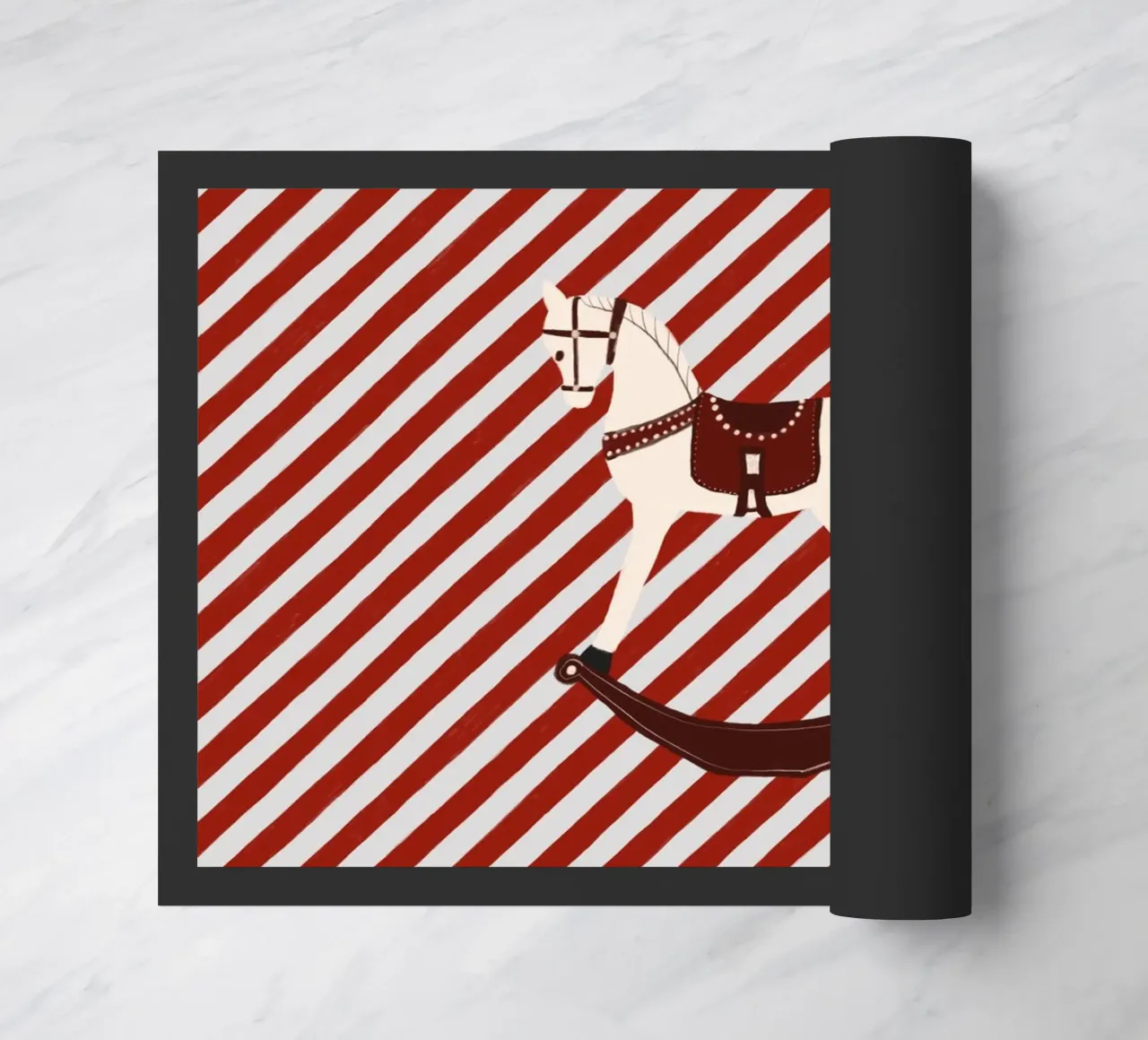 Schaukelpferd Streifen Diagonal zerbino da Sophie Augustin Illustration