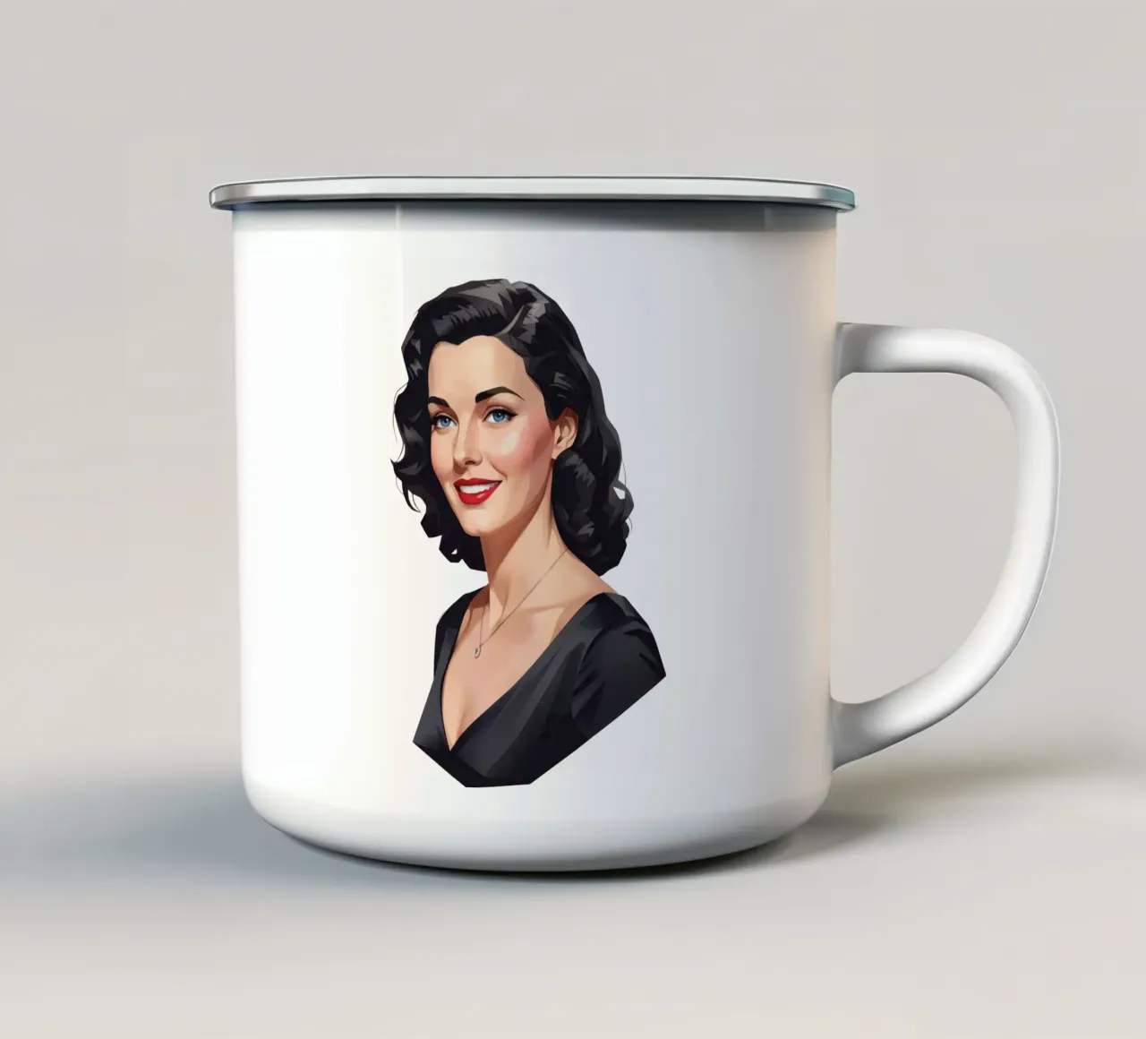 Ava Gardner Lowpoly tazza in smalto da Low Profile