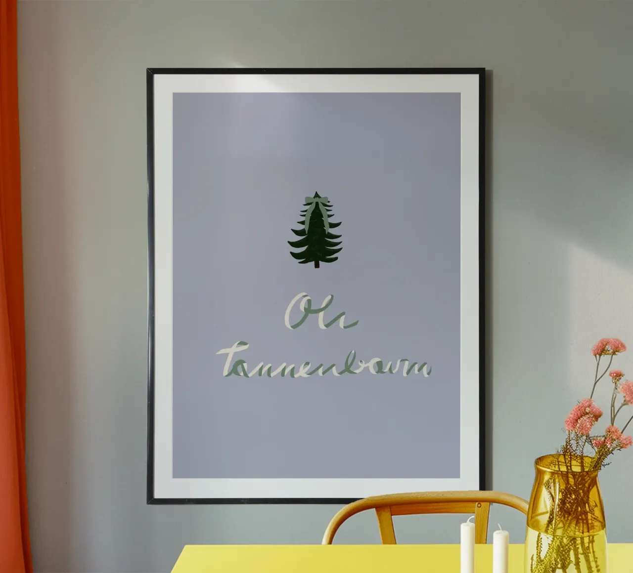 Oh Tannenbaum Schleifenschrift poster de Sophie Augustin Illustration