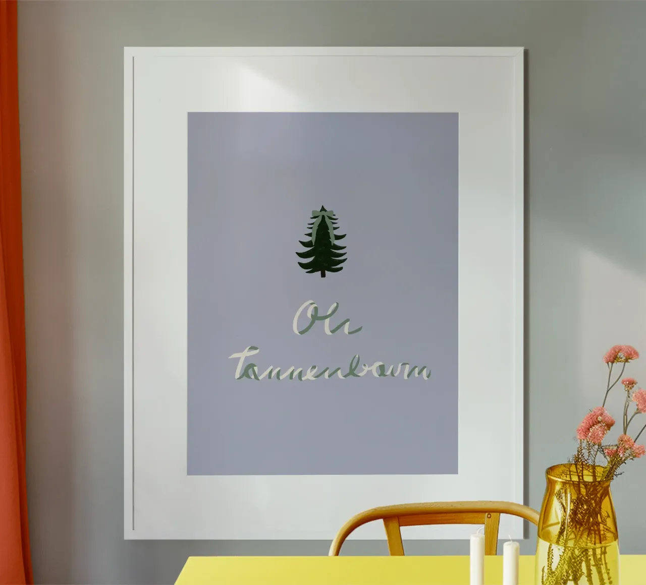 Oh Tannenbaum Schleifenschrift poster de Sophie Augustin Illustration