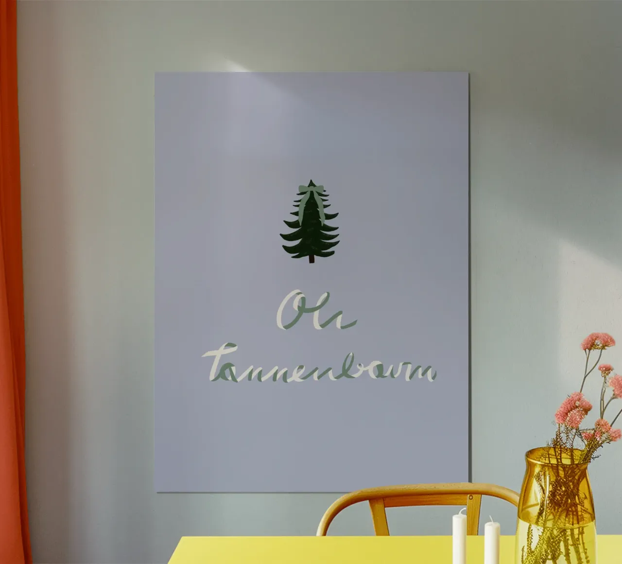 Oh Tannenbaum Schleifenschrift poster de Sophie Augustin Illustration