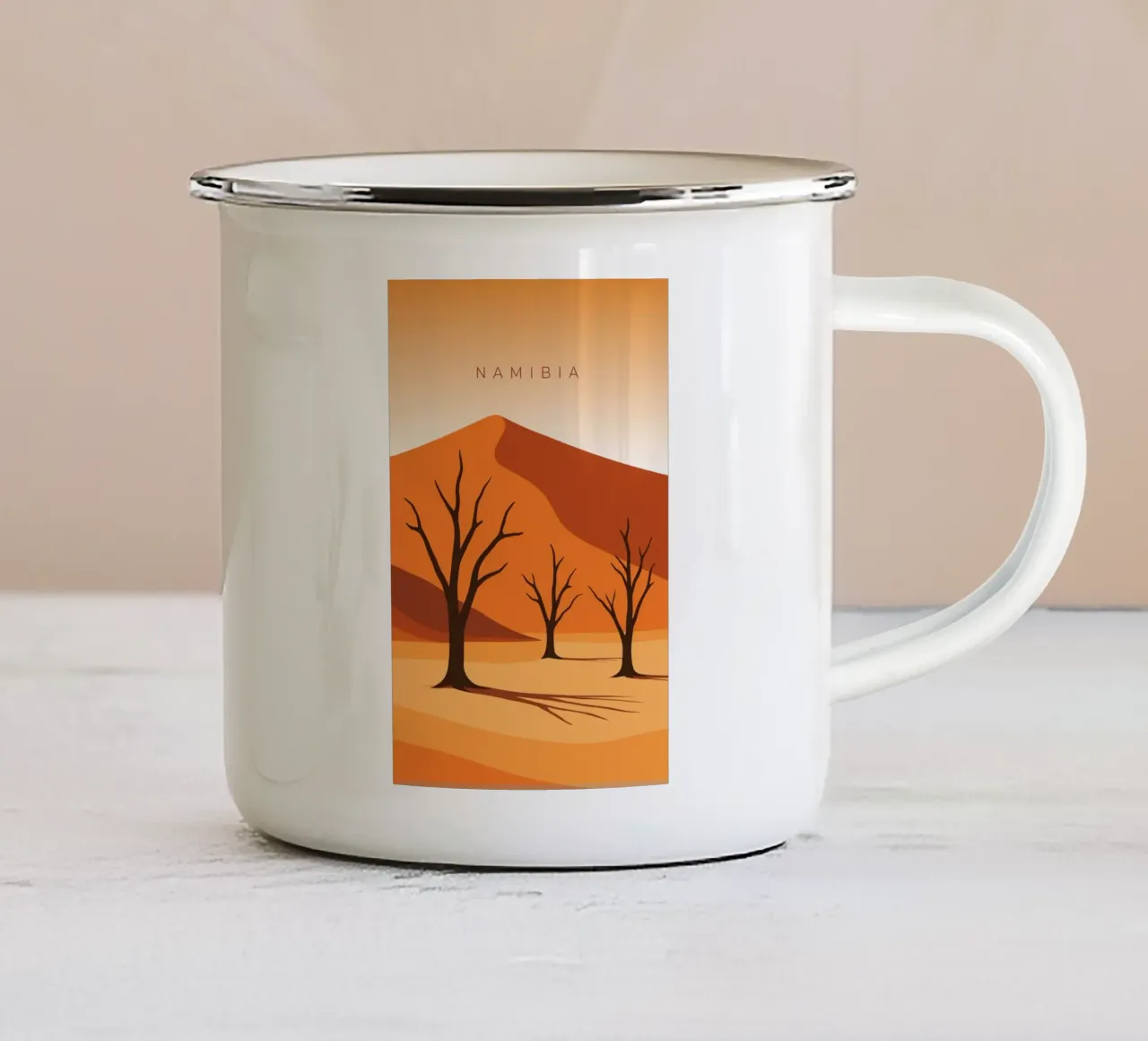 Namibia tazza in smalto da minimalist designs