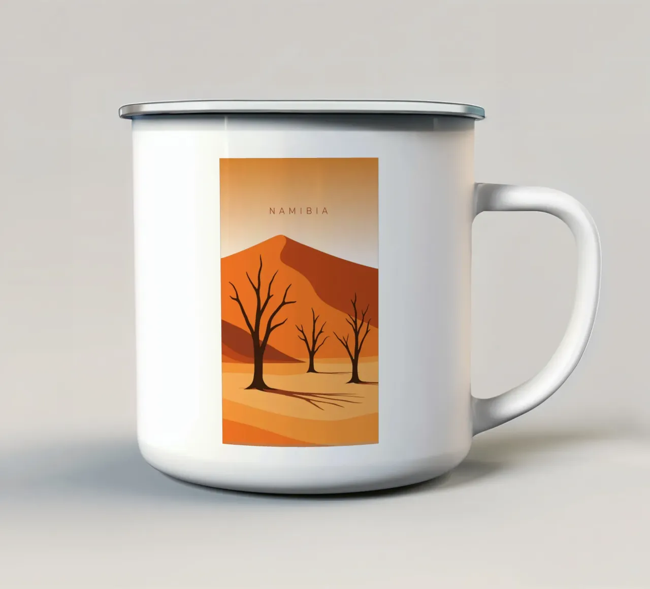 Namibia tazza in smalto da minimalist designs