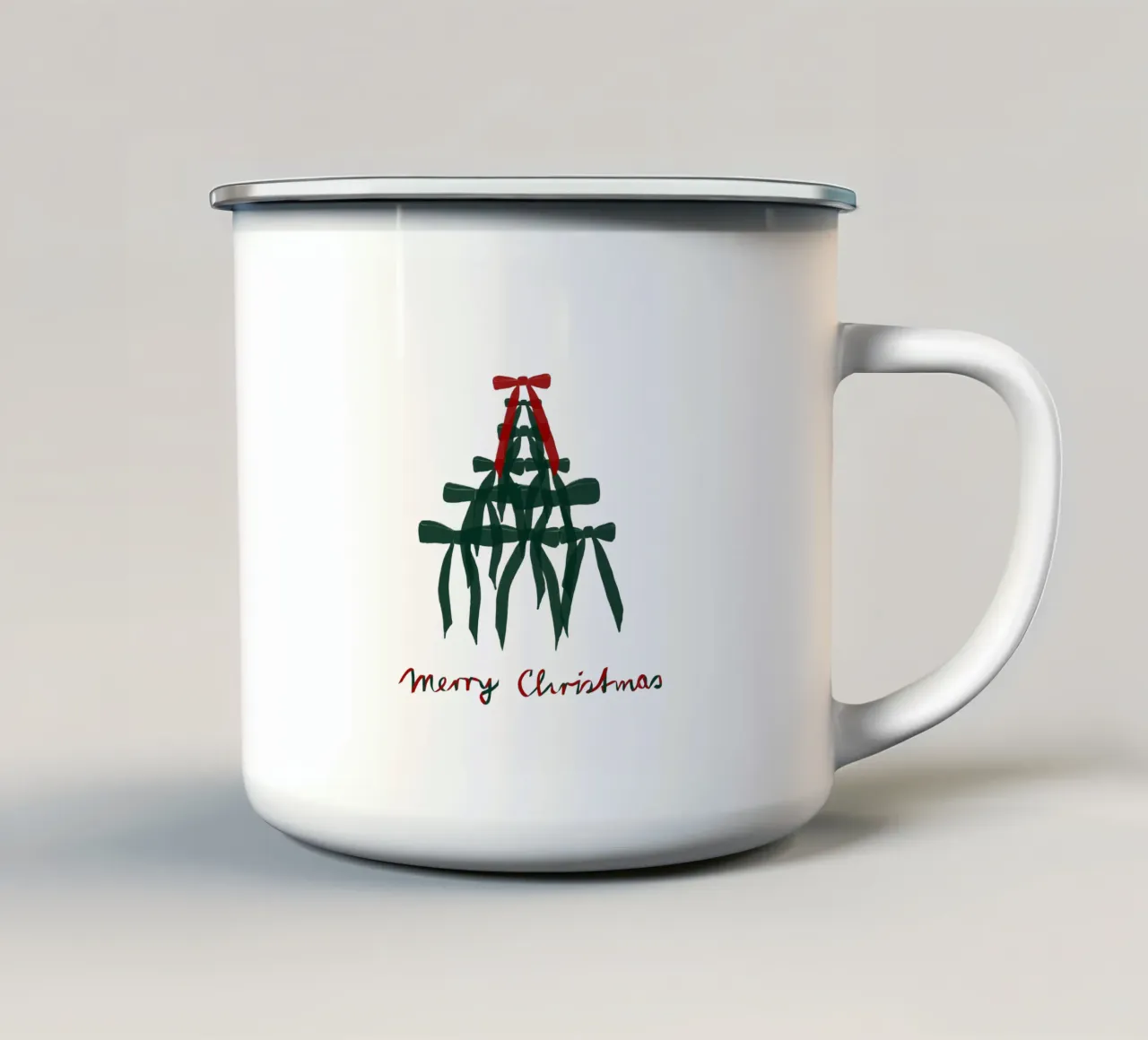 Schleifenbaum Merry Christmas tazza in smalto da Sophie Augustin Illustration