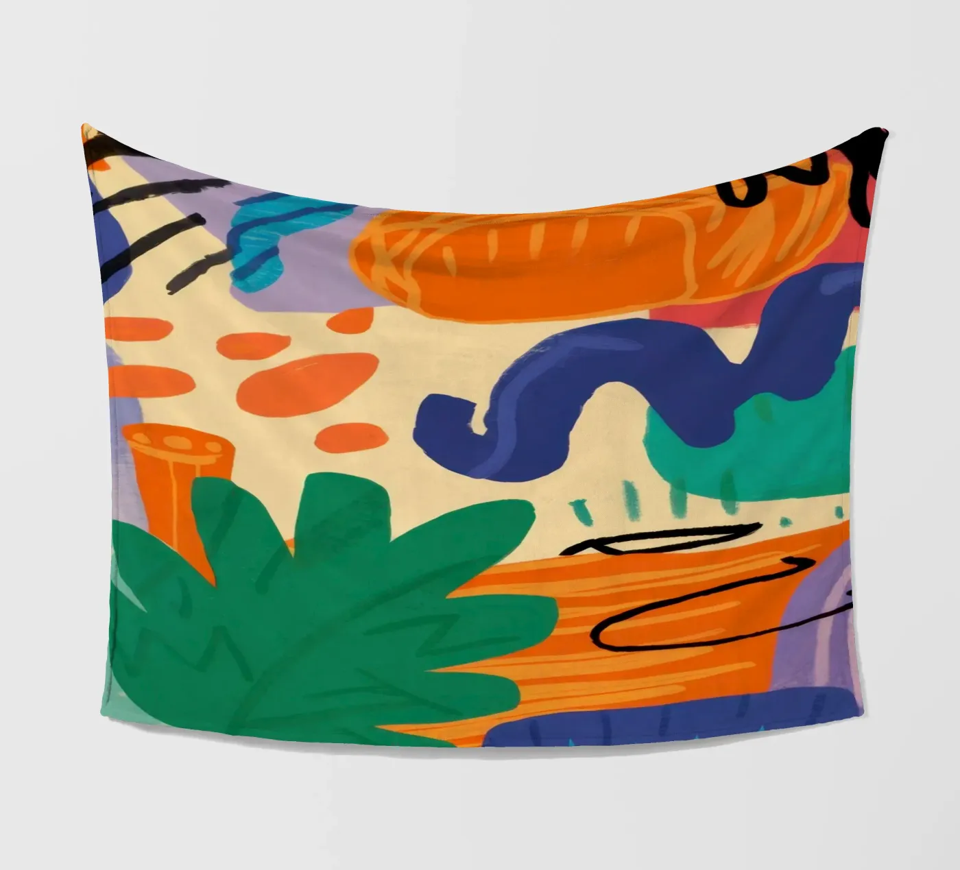 Playful Abstract Scribbles Fleecedecke von Solace Light