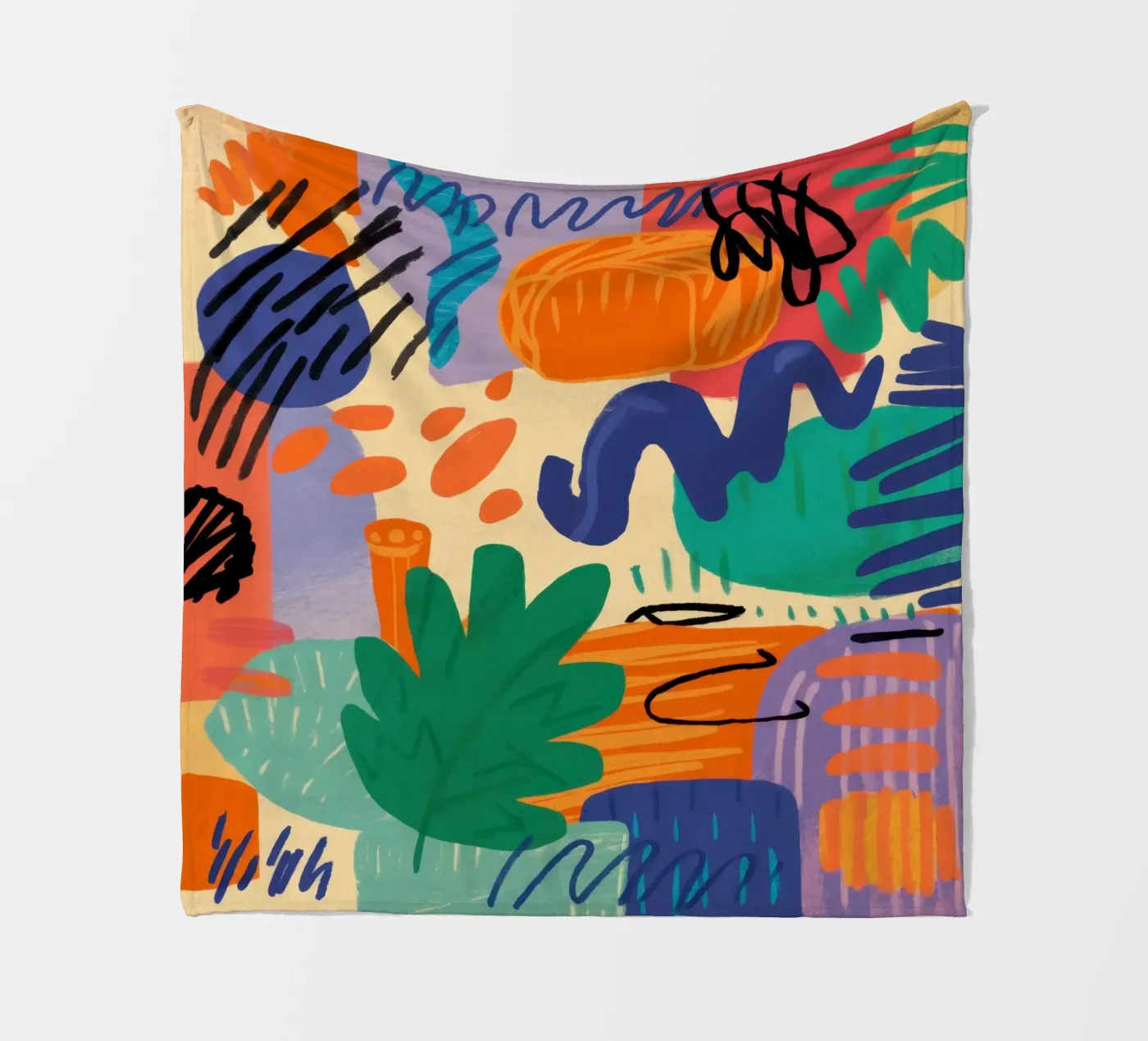 Playful Abstract Scribbles Fleecedecke von Solace Light