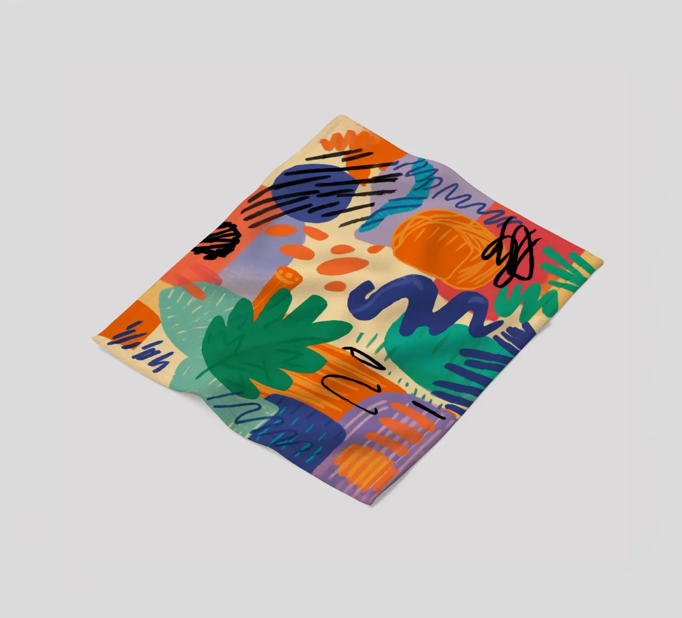 Playful Abstract Scribbles Fleecedecke von Solace Light