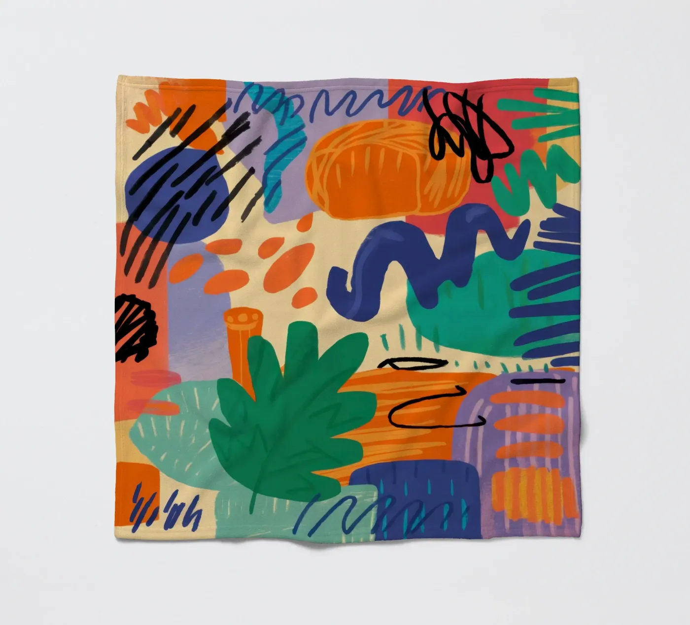 Playful Abstract Scribbles Fleecedecke von Solace Light