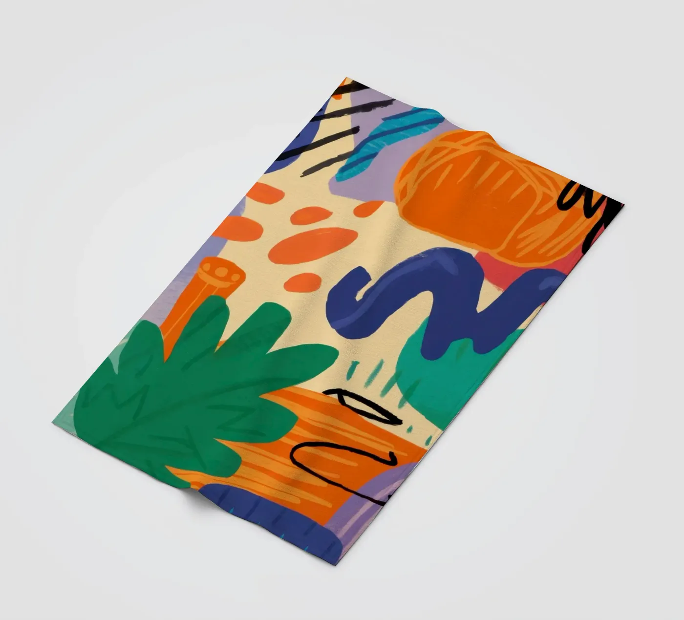 Playful Abstract Scribbles Fleecedecke von Solace Light