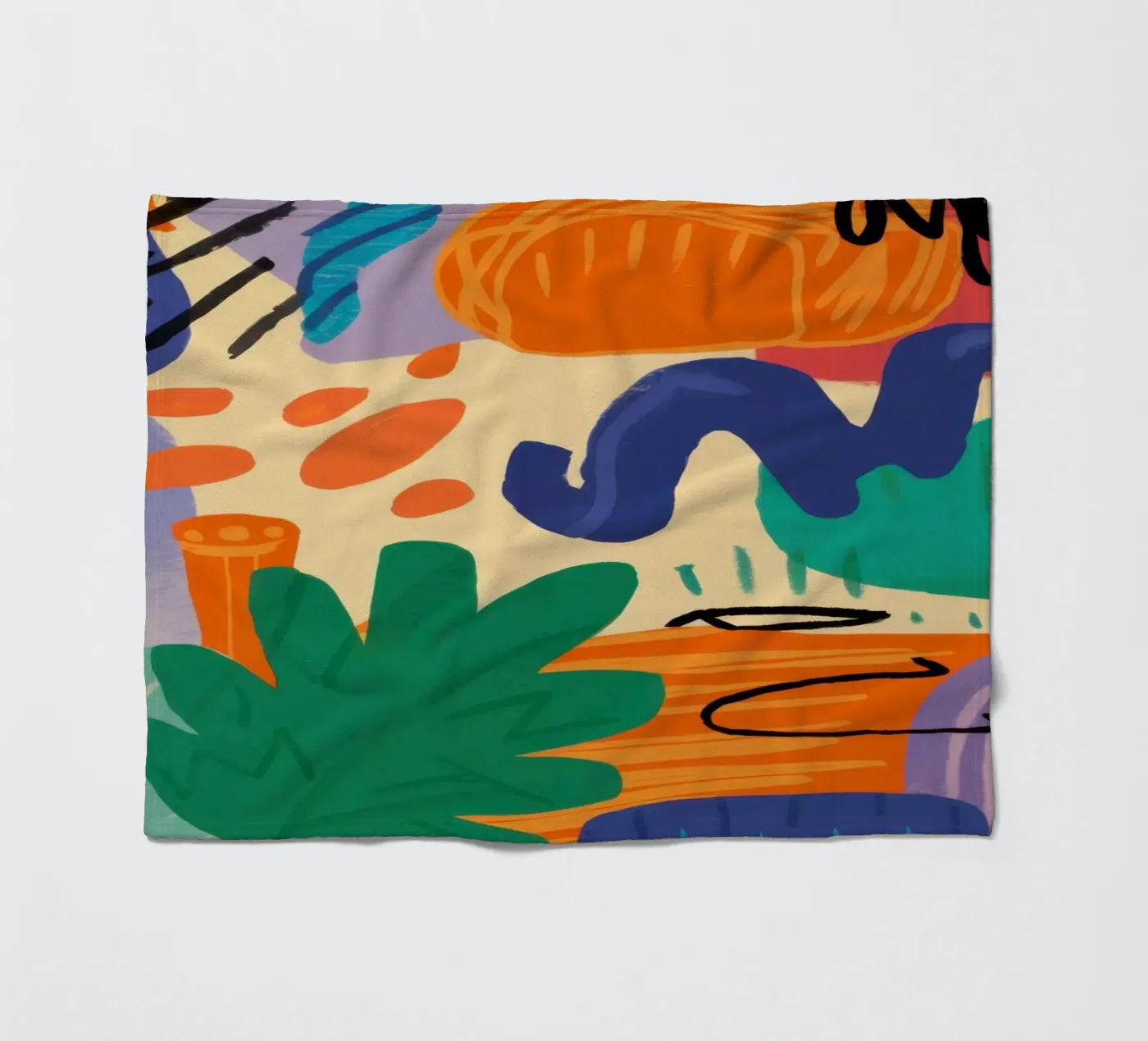 Playful Abstract Scribbles Fleecedecke von Solace Light