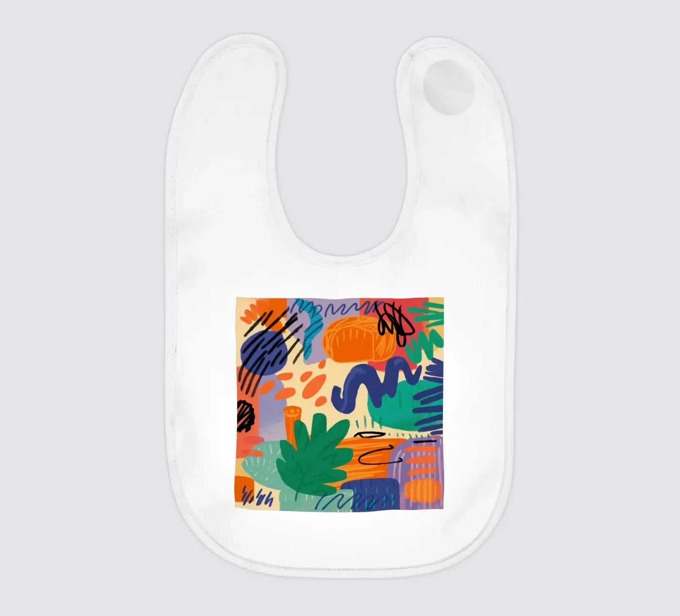 Speelse abstracte krabbels baby slabbetje van Solace Light