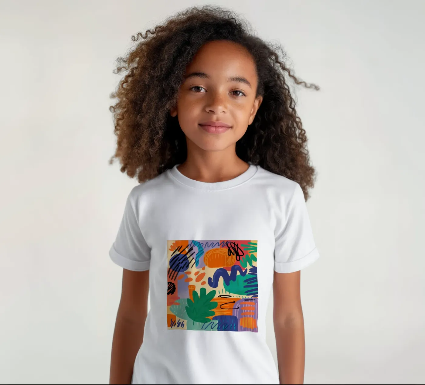 Scarabocchi astratti e giocosi t-shirt bambini da Solace Light