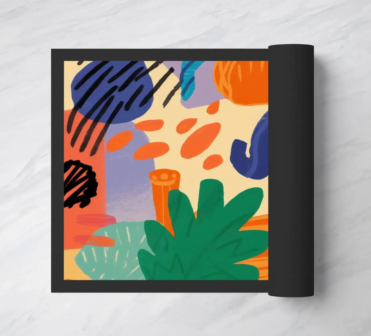 Playful Abstract Scribbles doormat by Solace Light