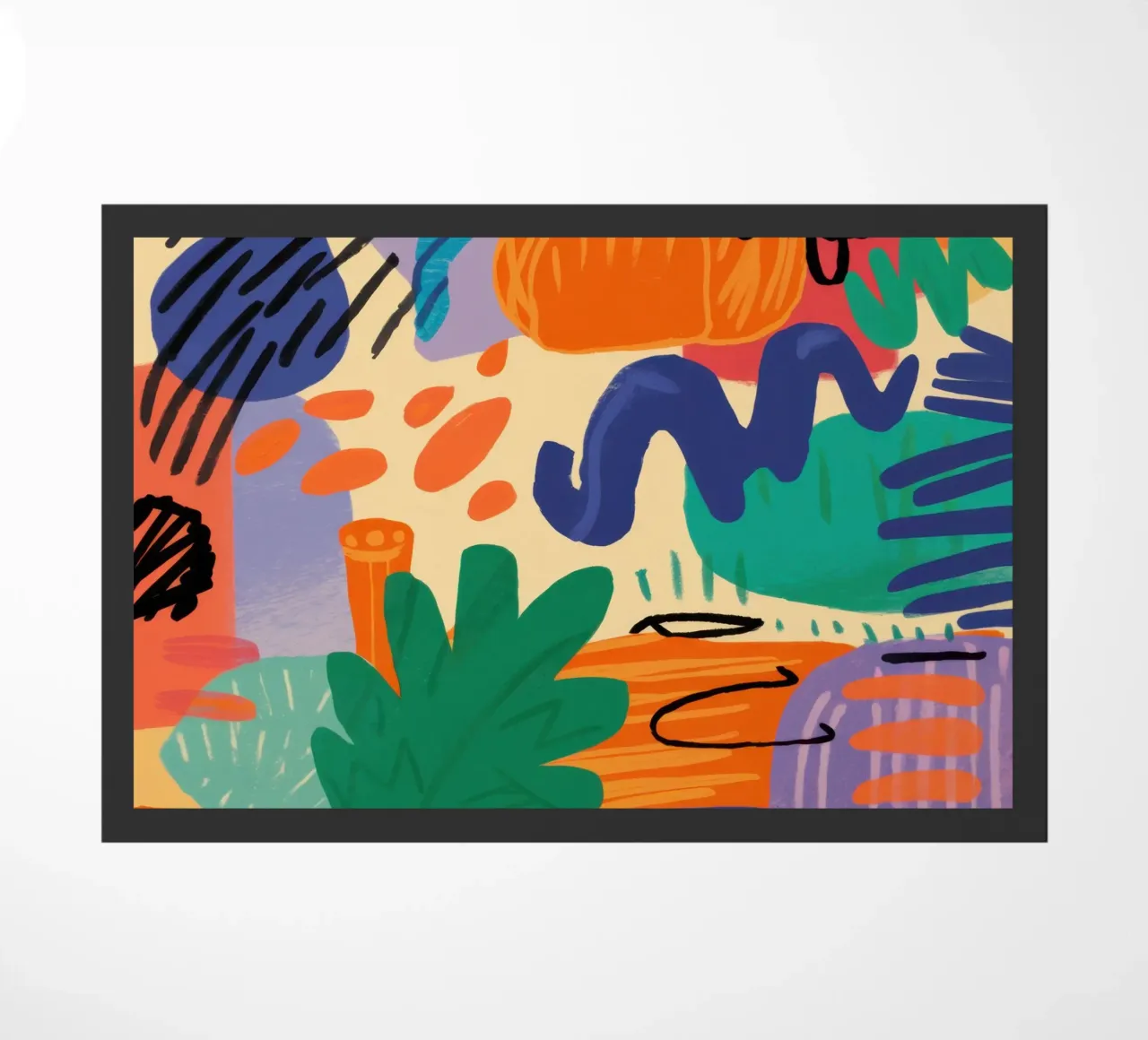 Playful Abstract Scribbles doormat by Solace Light