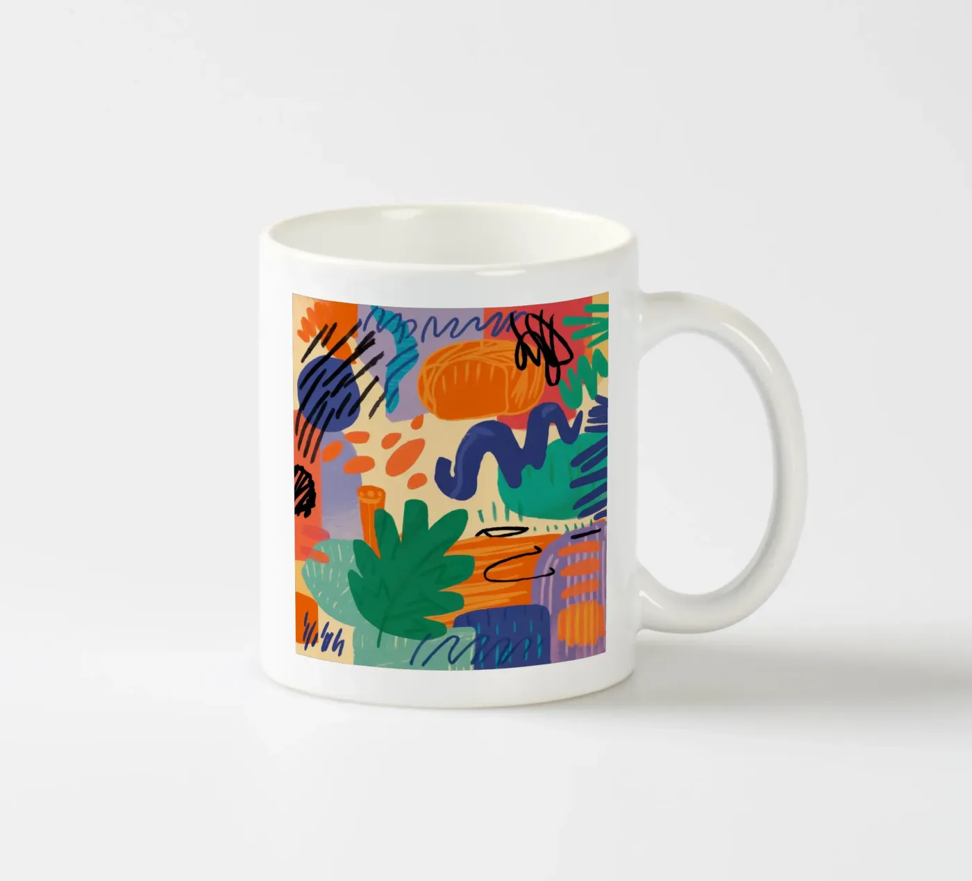 Scarabocchi astratti e giocosi tazza in ceramica da Solace Light