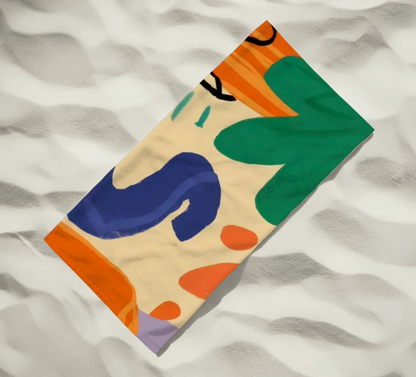 Playful Abstract Scribbles beach towel by Solace Light