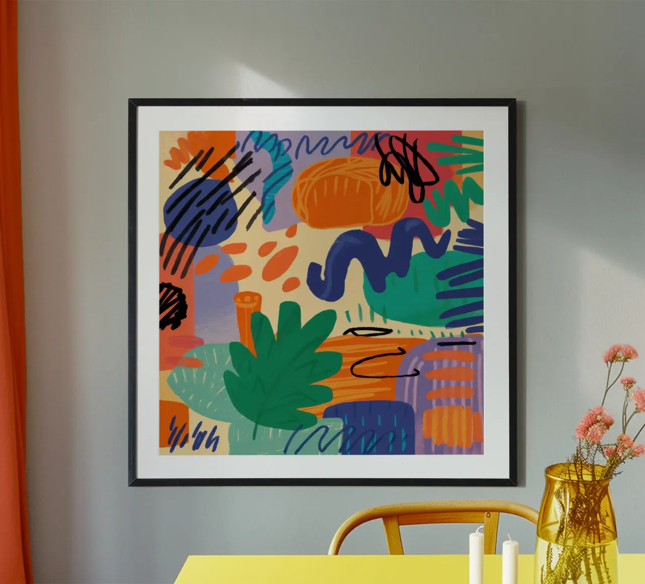 Playful Abstract Scribbles poster da Solace Light