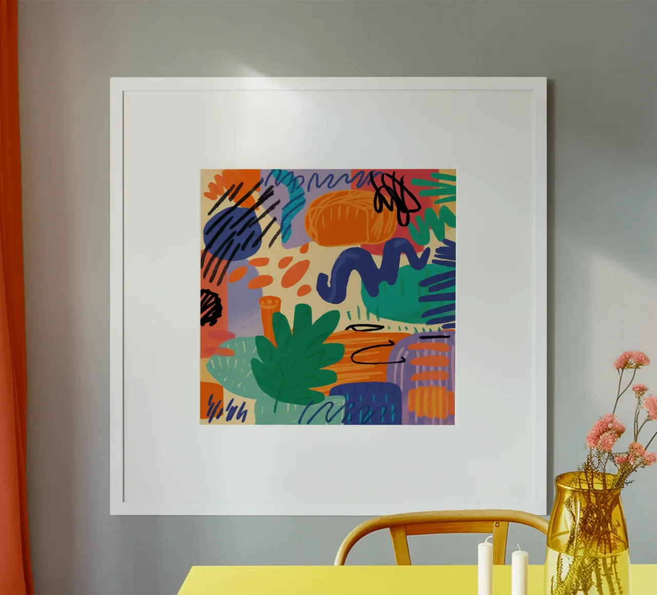 Playful Abstract Scribbles poster van Solace Light