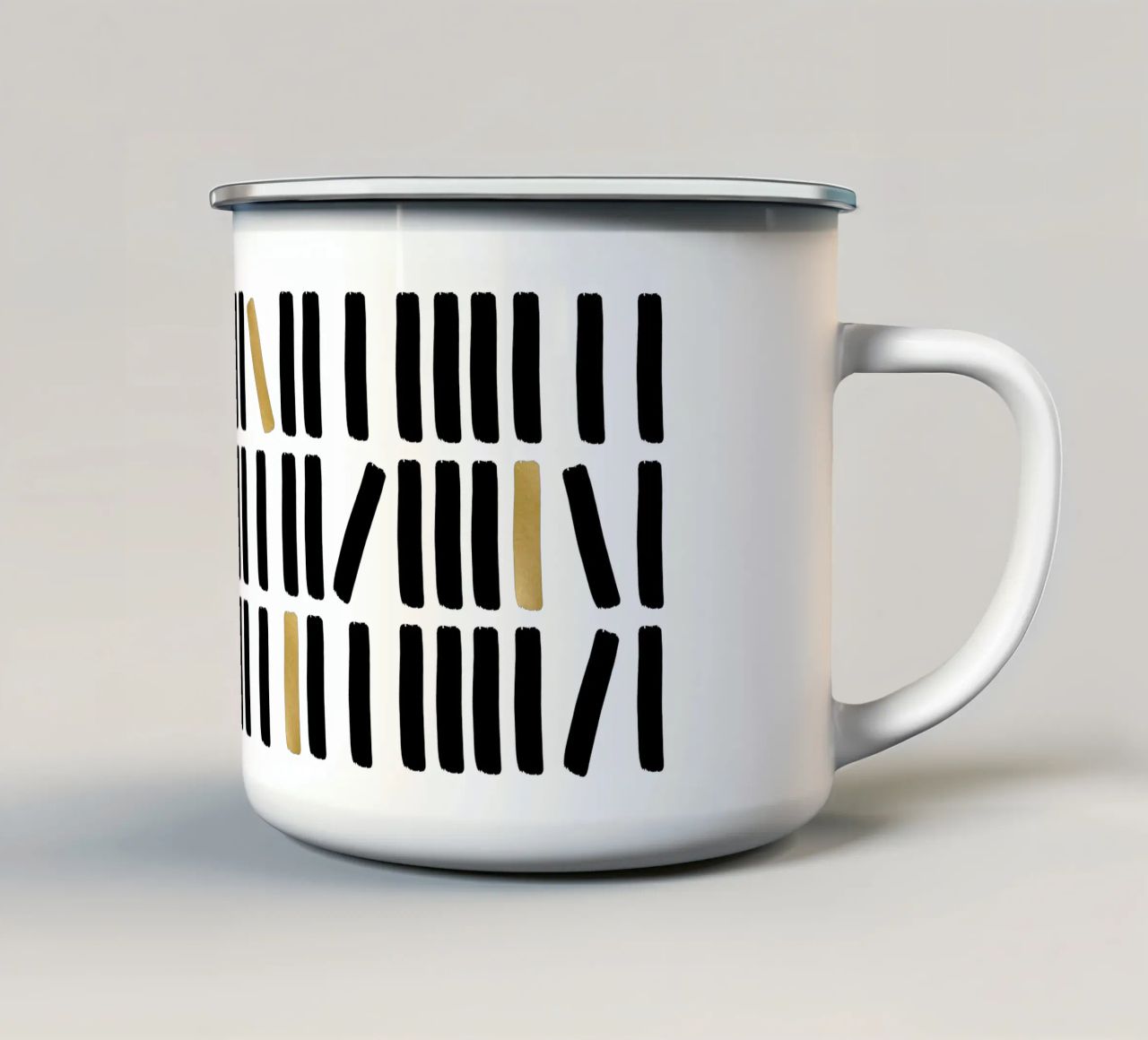 Astratto nero e oro tazza in smalto da Orara Studio