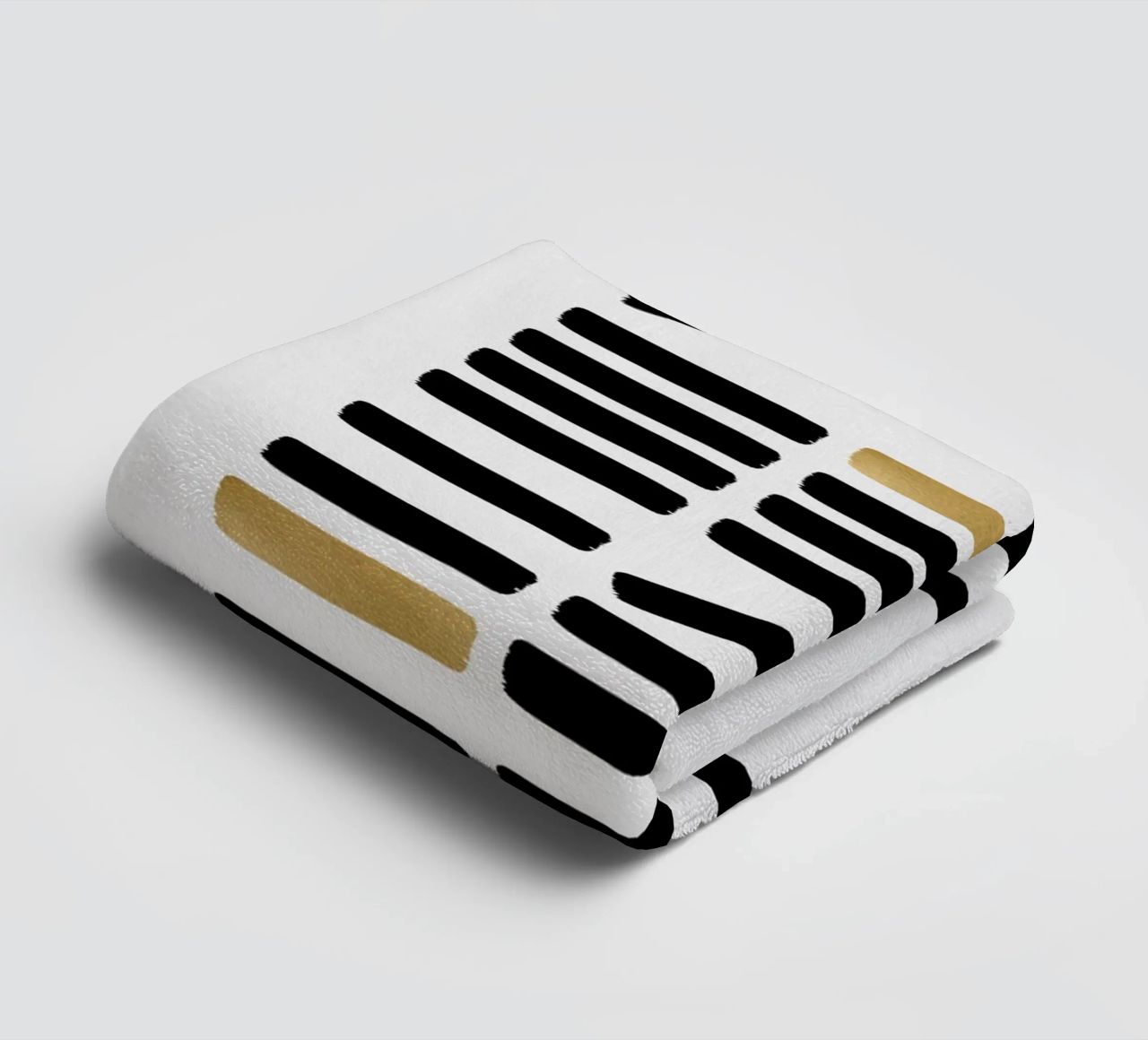 Zwart & Goud Abstract badhanddoek van Orara Studio