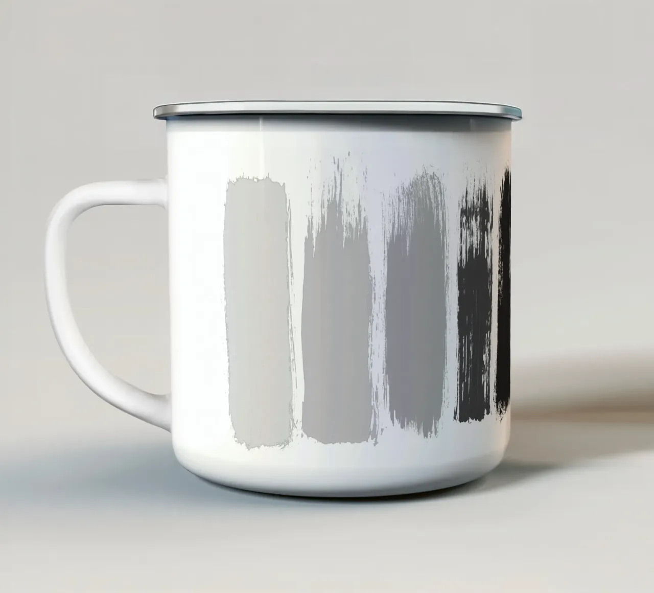 Strisce bianche e nere tazza in smalto da Orara Studio