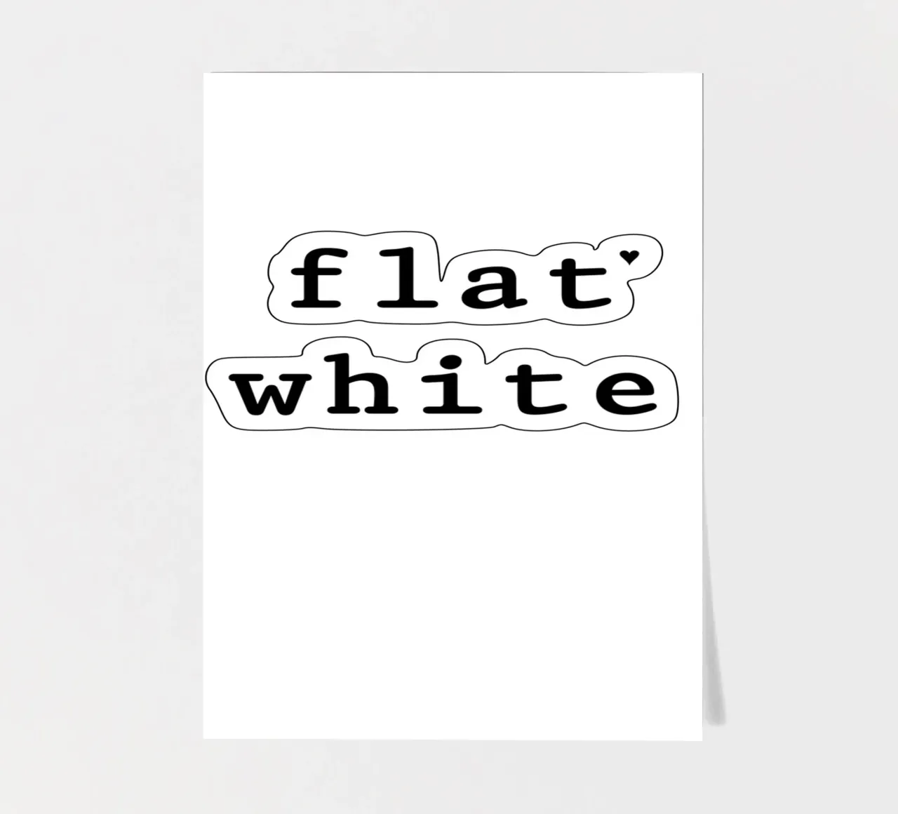 Flat white stickervel van typolover