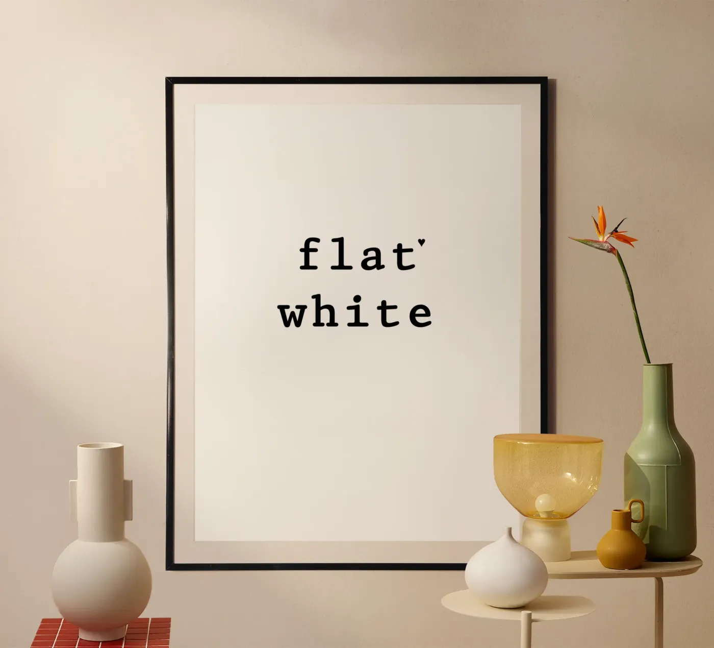 Flat white poster de typolover