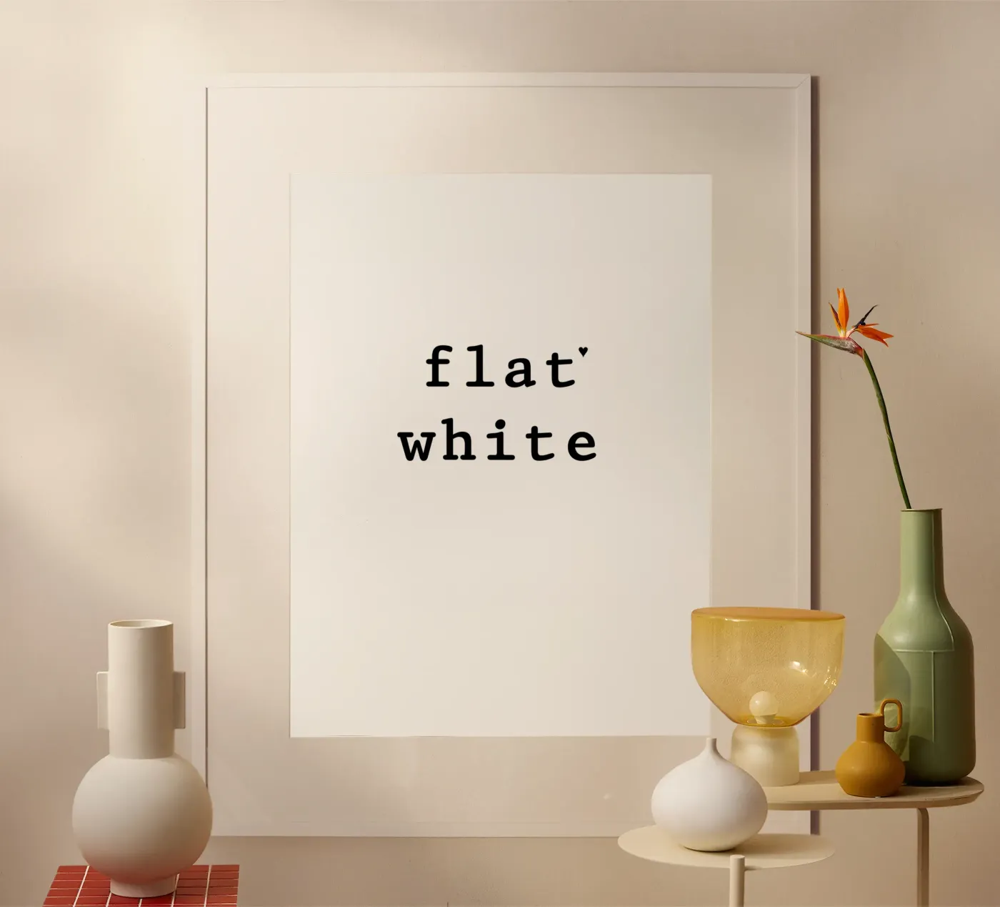 Flat white poster de typolover