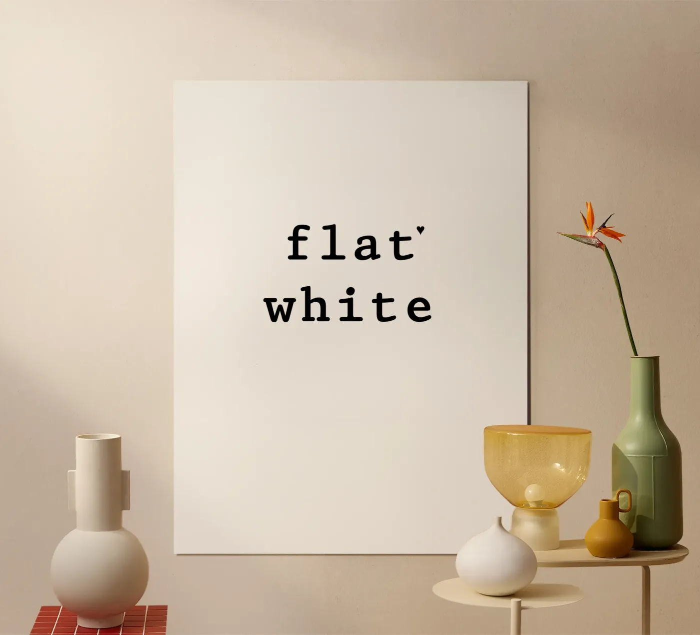 Flat white poster de typolover