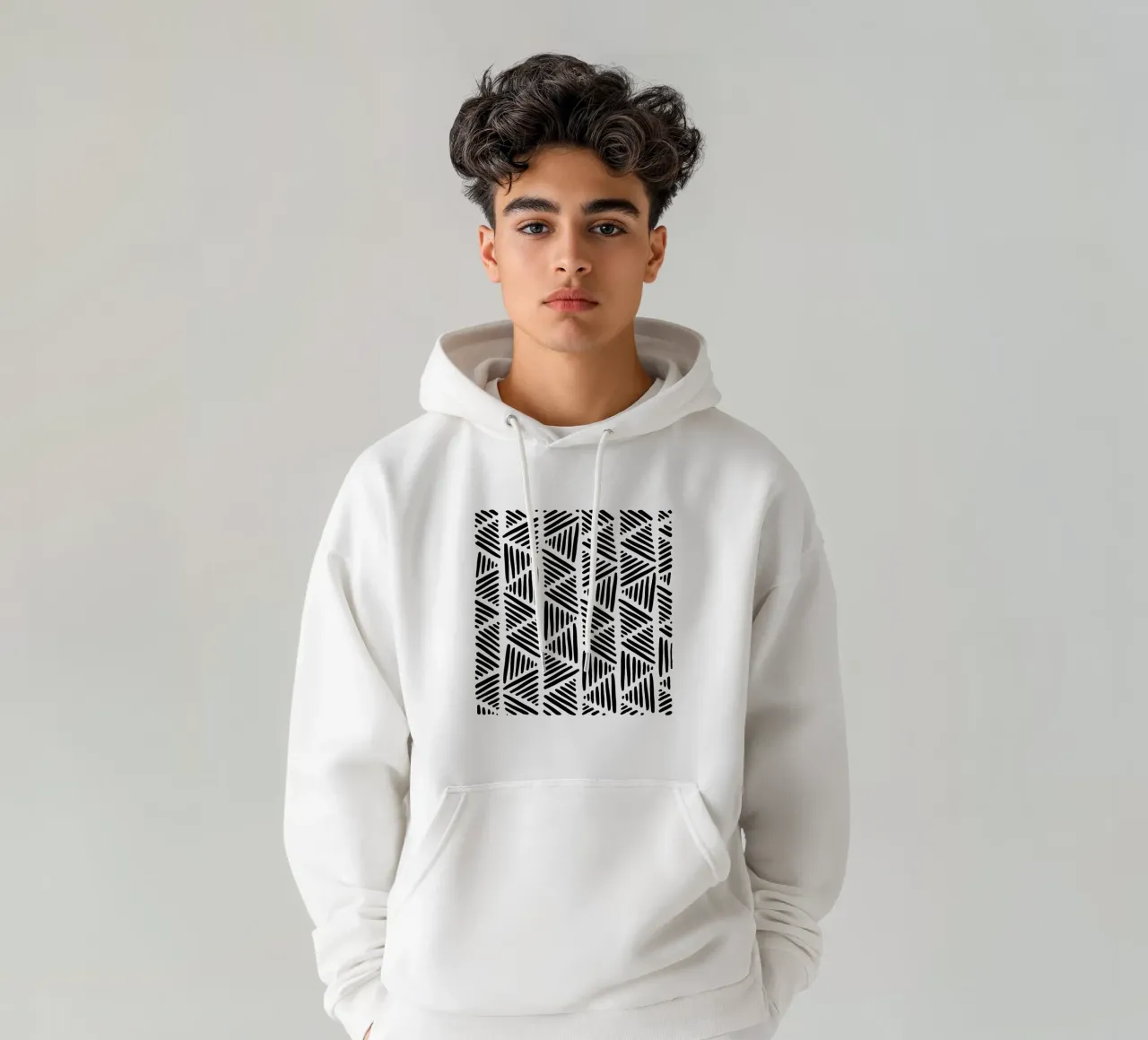 Bianco e nero astratto I felpa con cappuccio da Orara Studio