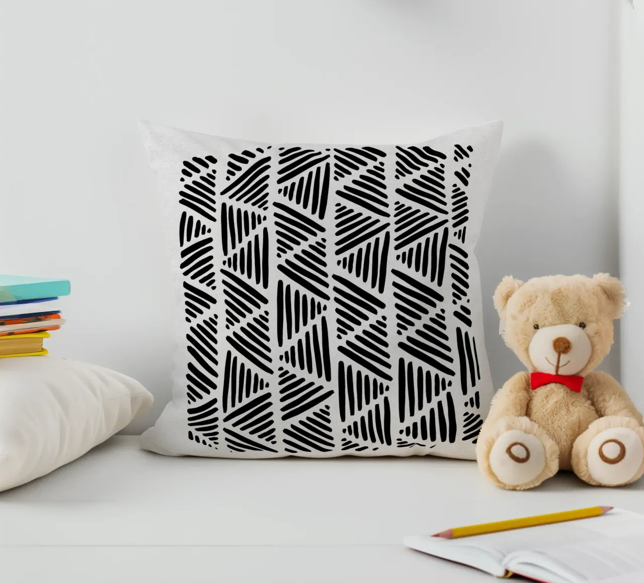 Bianco e nero astratto I cuscino da Orara Studio