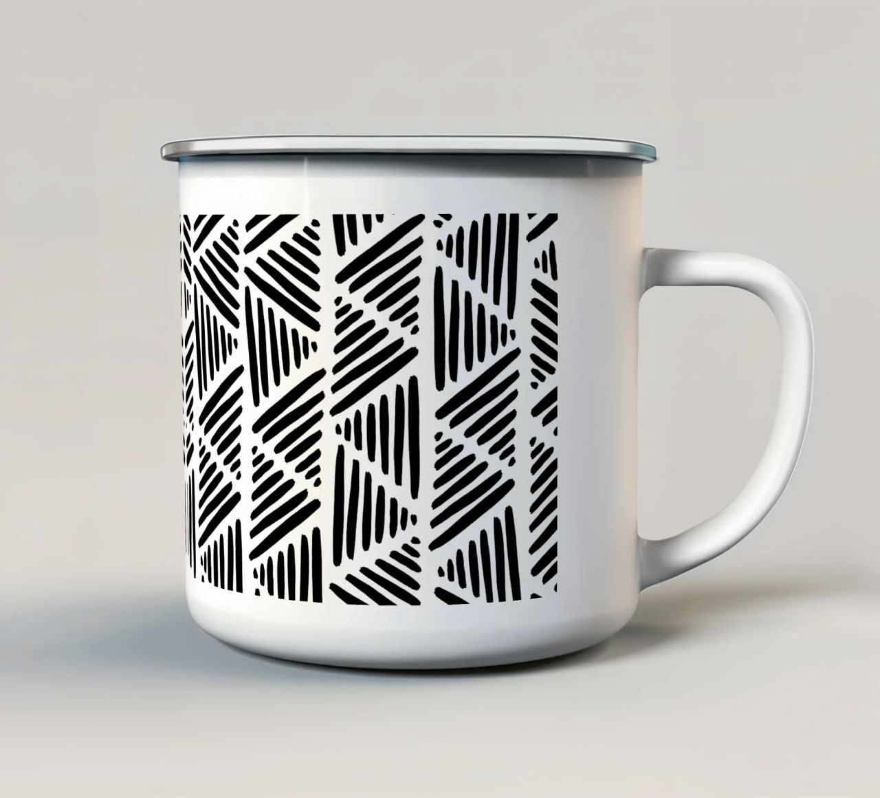 Bianco e nero astratto I tazza in smalto da Orara Studio