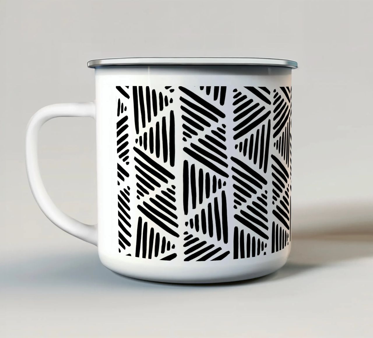 Bianco e nero astratto I tazza in smalto da Orara Studio