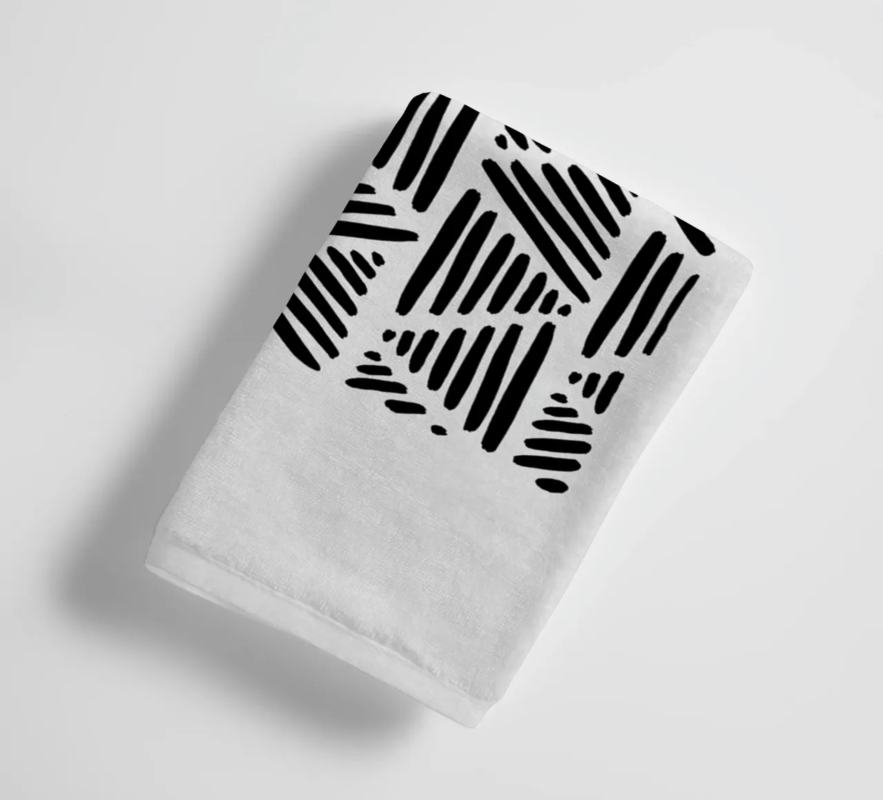 Black and White Abstract I towel by Orara Studio