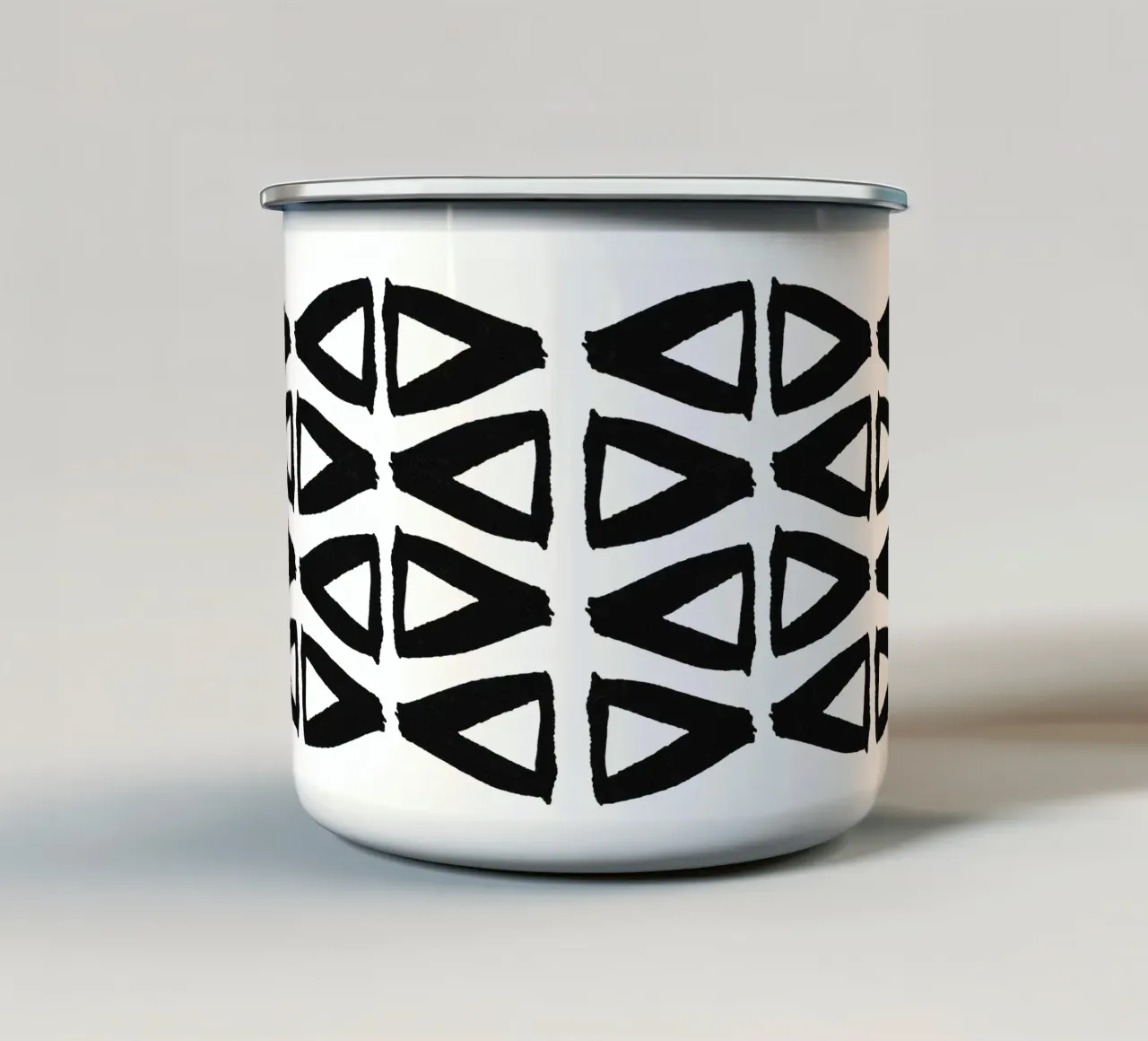 Black and White Abstract II enamel mug by Orara Studio
