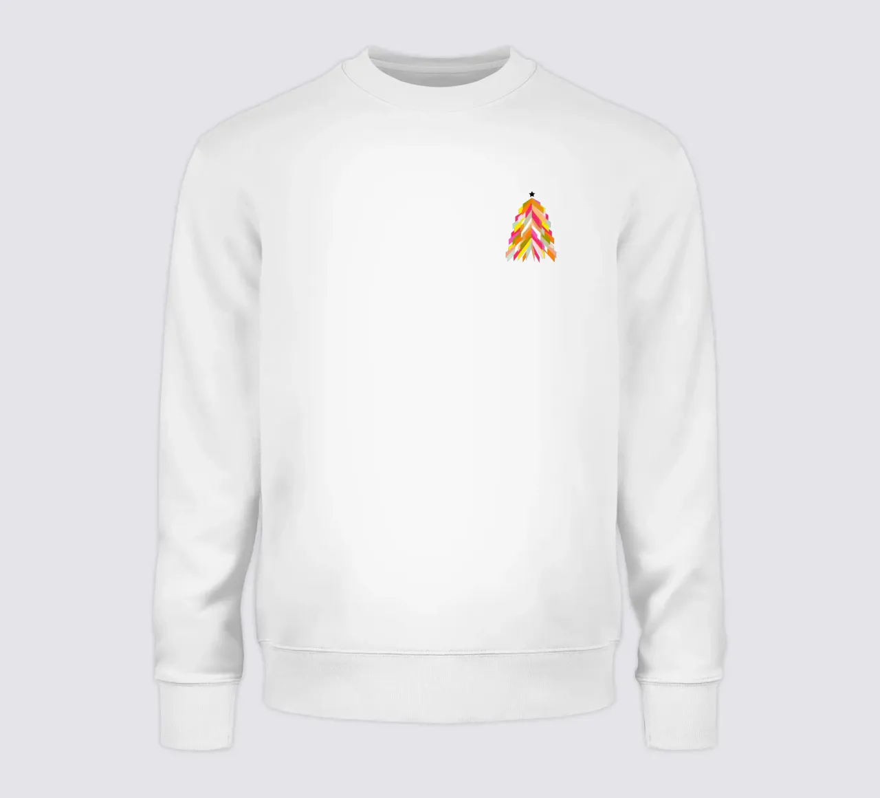 Albero di Natale retrò colorato su rosa pallido felpa da Dominique Vari Christmas